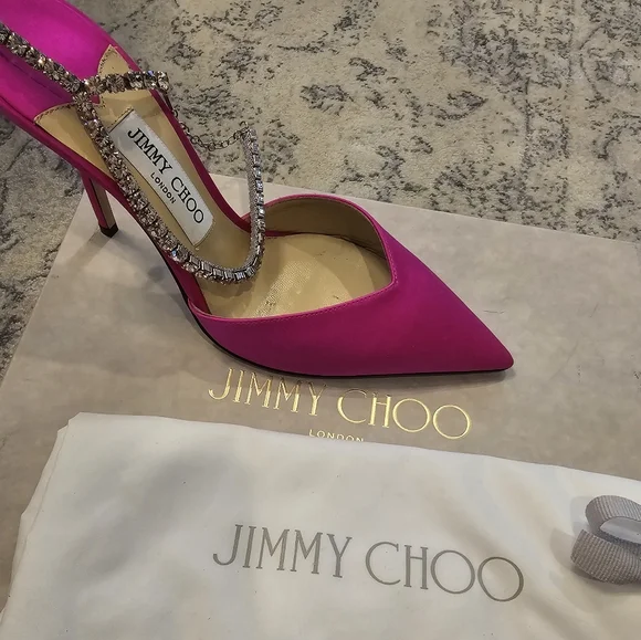 NEW JIMMY CHOO Women's Pink Saeda 100 Heels in size 40 - Picture 5 of 8
